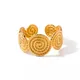 Uworld-Bague ouverte en or 18 carats avec motif torsadé bijoux en acier inoxydable anneau à fil