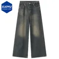 Pantaloni in Denim larghi blu Vintage da uomo Jeans larghi dritti retrò 2023 pantaloni Jeans neri
