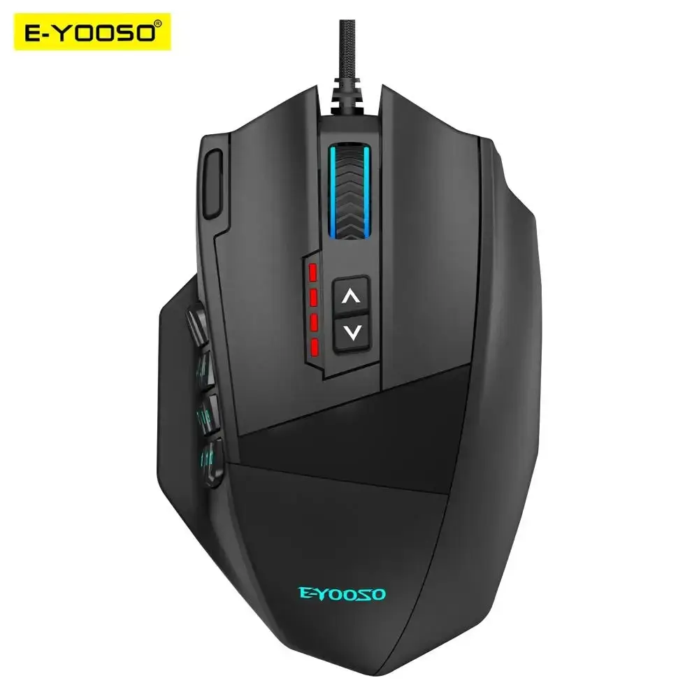 E-YOOSO X-39 Mouse da gioco RGB cablato USB 24000 DPI SG8960 Mouse ottico da gioco programmabili a 19 pulsanti per computer PC portatile