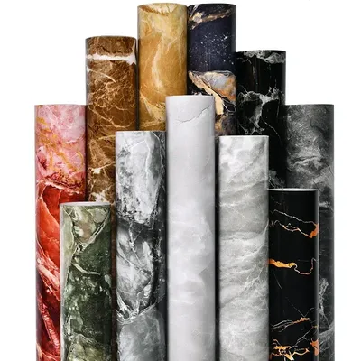 Marmor-Tapete, selbstklebend, wasserfest, Wandpapier, Wandaufkleber, Badezimmer, Küche, Schrank, Herd, Desktop, Heimdekoration, reine Farbe Image