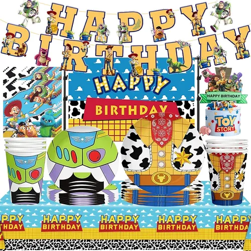 Spielzeug Geschichte Geburtstags feier Dekoration Buzz Lightyear Luftballons Papier Geschirr Teller