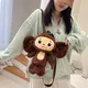 Nette Cheburashka Affe Rucksack Plüsch Puppe Schulter Tasche Braun Affe Weiche Crossbody Cartoon