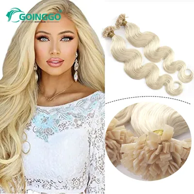Körper Welle Flache Spitze Menschliches Haar Verlängerung Highlight Blonde Echt Remy Fusion Haar Vor Verbundenes Keratin Haar 1 gr/sek 12-26 zoll