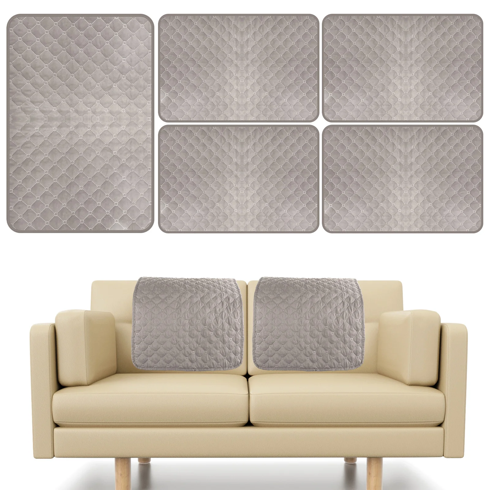 3Pcs Sofa Kopfstütze Abdeckung Weiche Polyester Liege Kopfstütze Schutz Tragen Beständig Liege Kopfstütze Abdeckung Anti-Verblassen Sofa Kopf