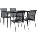 vidaXL Patio Dining Set Outdoor Table and Chair Black Steel and Textilene