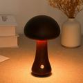 Gpoty Mushroom Lamp LED Night Light Mushroom Table Light 600mAh Wooden Mushroom Touch Lamp Dimmable Bedside Lamp Eye Protection Ambience Light DÃ©cor USB Rechargeable Cute Lamp for Bedroom