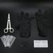 Black Piercing Rings Disposable Tongue Nose Belly Body Piercing Gloves Tool Set Kit