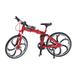 17.5x10.5cm Creative Alloy Model 1:10 Mini Simulation Toy (Folding Mountain Bike Red)