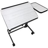 HBBOOMLIFE Acrobat Professional Overbed/Laptop Table Tilting Height Adjustable with Casters. Split Top for Maximum Vesatility. Folds for Easy .***Choose Cherry OR White Birch*** (Cherry
