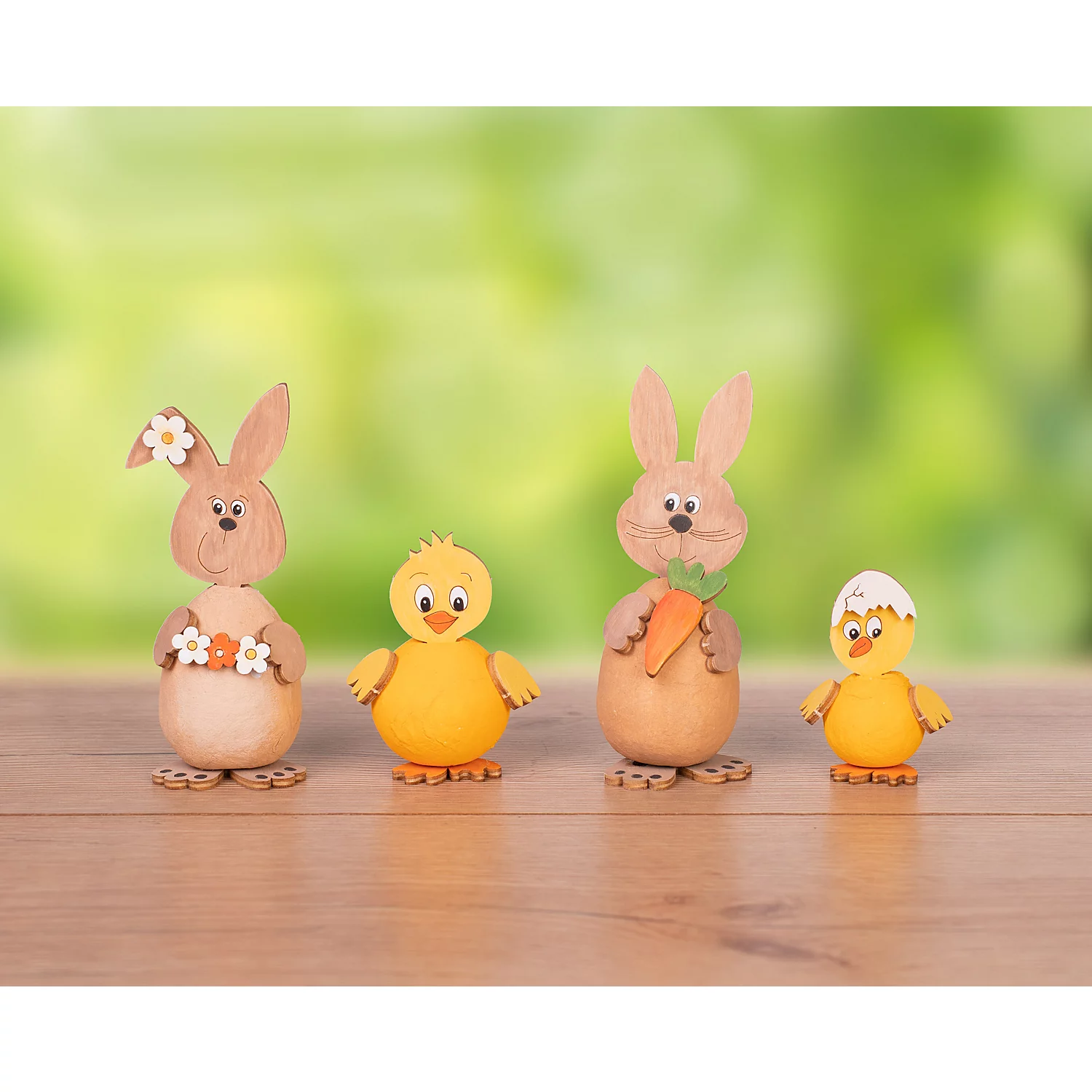 buttinette Bastel-Set Hasen & Küken, 4 Stück