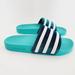 Adidas Shoes | Adidas Women's Adilette Slide Sandals Size 8 Teal & White | Color: Green/White | Size: 8
