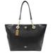 Coach Bags | Coach Pebbled Turnlock Chain Black Leather Tote Womens Bag 56830 | Color: Black/Gold | Size: Os