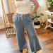 American Eagle Outfitters Pants & Jumpsuits | American Eagle '90s Wide Leg Fleece Pant. Small. | Color: Blue | Size: S