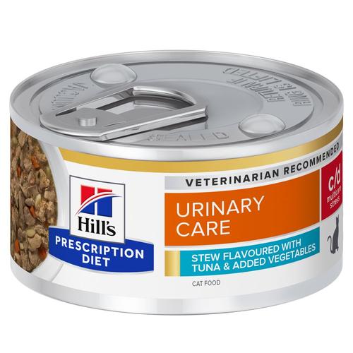 96x 82g Hill’s Prescription Diet Katze C/D Urinary Care mit Thunfisch Stew Katzenfutter nass