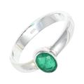 Silver N Rock Lab-Created Emerald Gemstone Band Ring 925 Sterling Silver Band Ring Men & Women All Size Band Ring Gift Item Jewelry ERG-127L_ (Z 3)