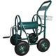 90M Garden Hose Trolley for 5/8 Inch Hose with Basket, Metal Hose Reel Crank with 189 cm Connection Hose (Green)