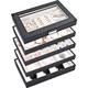 ProCase Stackable Jewelry Tray Box, 5 Layers Jewelry Organizer Case with Lid for Earrings Bracelet Watch Lipstick Ring, Stackers Jewelry Trays for Dresser Drawer Storage -Black