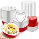 Kidum 50Set 6.8oz Valentine's Day Heart Shaped Aluminum Pans with Lids Heart Shaped Foil Pans Disposable Cupcake Baking Tins Containers for Valentine Wedding Birthday Muffin Pie(Red)