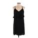 Naked Zebra Casual Dress - Shift Plunge Sleeveless: Black Solid Dresses - Women's Size Small