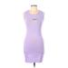 Shein Casual Dress - Bodycon Scoop Neck Sleeveless: Purple Solid Dresses - Women's Size Large