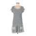 Style&Co Casual Dress - Mini Scoop Neck Short sleeves: Gray Marled Dresses - Women's Size Medium