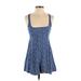 Urban Outfitters Cocktail Dress - Mini Square Sleeveless: Blue Dresses - Women's Size X-Small