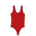 Express x Olivia Culpo Bodysuit: Red Solid Tops - Women's Size Small