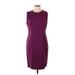 BOSS by HUGO BOSS Casual Dress - Sheath Crew Neck Sleeveless: Purple Solid Dresses - Women's Size 12