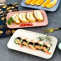Assiette rectangulaire en paille de blé ustensiles de cuisine créatifs Assiette à pâtes sushi