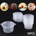 Lot de 50 boîtes en plastique pour poulet 25/50/100ml ensemble transparent et rond avec couvercle