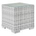 Modway Square 17.5" L x Outdoor Side Table Wicker/Rattan in Gray | 18 H x 17.5 W in | Wayfair 889654977506