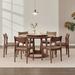 RARLON Black walnut all solid wood round table home table 8 chair combination w/ turntable Wood in Brown | 29.92 H x 59.06 W x 59.06 D in | Wayfair