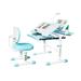 Zoomie Kids Aleasha Kids Desk & Chair Set, Height-Adjustable, w/ Led Lamps & 60° Tilting Tabletop in Blue | 28.3 H x 32 W in | Wayfair