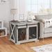 Tucker Murphy Pet™ Dog Crate Furniture w/ Slidings Doors Wood in Gray | 28 H x 37 W x 26 D in | Wayfair 2AEBB05FE65D4729BDE0A47A4221E6A4