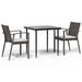 Red Barrel Studio® Marreo Square 31.5" L Outdoor Dining Set Glass/Metal in Black/Brown/White | 31.5 W x 31.5 D in | Wayfair