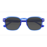 Unisex s square Crystal Blue Acetate Prescription sunglasses - Eyebuydirect s Reframe