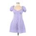 Divided by H&M Casual Dress: Purple Checkered/Gingham Dresses - Women's Size Small