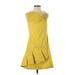 3.1 Phillip Lim Casual Dress - A-Line: Yellow Print Dresses - Women's Size 4