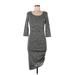 Love Ari Casual Dress - Midi: Gray Marled Dresses - Women's Size Medium