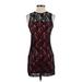 Cocktail Dress - Mini: Black Jacquard Dresses - Women's Size X-Small