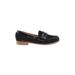Cole Haan Flats: Loafers Chunky Heel Work Black Print Shoes - Women's Size 6 1/2 - Almond Toe