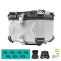 55L 65L 80L Universale Del Motociclo Posteriore Bagagli Tronco di Stoccaggio Moto Top Case Box Casco Impermeabile Chiave di Blocco Coda Cassetta degli attrezzi In Alluminio
