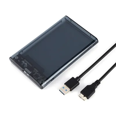 Transparente HDD-Gehäuse Caddy-Box HDD-Gehäuse 2 5 SSD Sata zu USB 3 0 Typ-C 3 1 Adapter externe