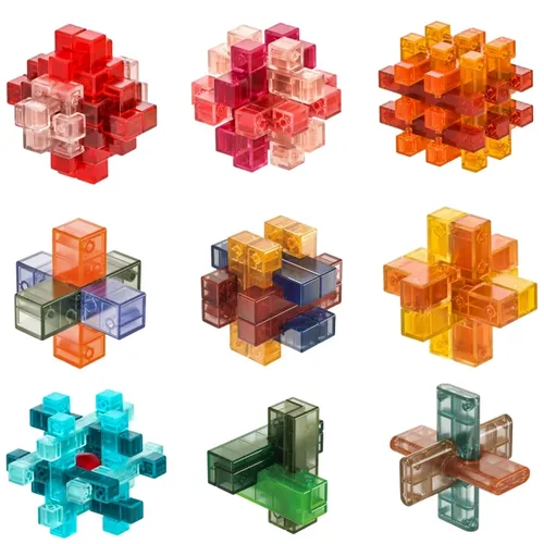 Erwachsene 3d Puzzle iq Brain Teaser bunte Luban Lock Kong Ming Lock Kinder Puzzle Spielzeug