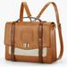 ECOSUSI Vintage Laptop Briefcase for Women Messenger Backpack Leather Computer Bag Satchel Handbags Tote Bag Crossbody Shoulder Purse for 14 inch Laptop College Work Office Business Travel brown