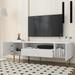 Modern TV Stand for 70+ Inch TV, Entertainment Center TV Cabinet Console Table with Shelf and 2 Drawers