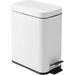 1.3 Gallon Trash Can Rectangle Metal Lidded Step Garbage Bin with Removable Liner Bucket and Handle