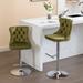 Velvet Swivel Barstools Set of 2 Kitchen Island Bar Stools with Adjusatble Seat Height and Footrest for Home Pub, Green