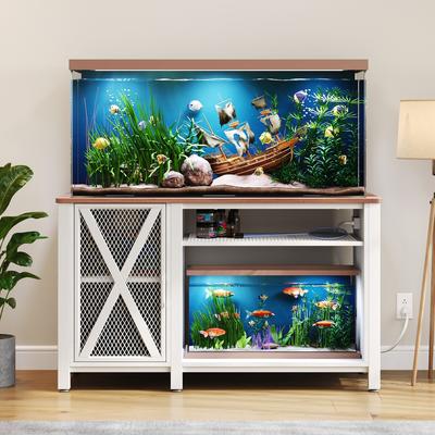 Moasis 55-75 Gallon Aquarium Stand with Power Outlets,Fish Tank Stand with Storage Cabinet