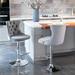 Gray Velvet Swivel Barstools Set of 2 Kitchen Island Bar Stools with Adjusatble Seat Height and Footrest for Home Pub